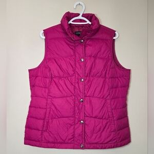 Lands' End Down Filled Pink Puffer Vest